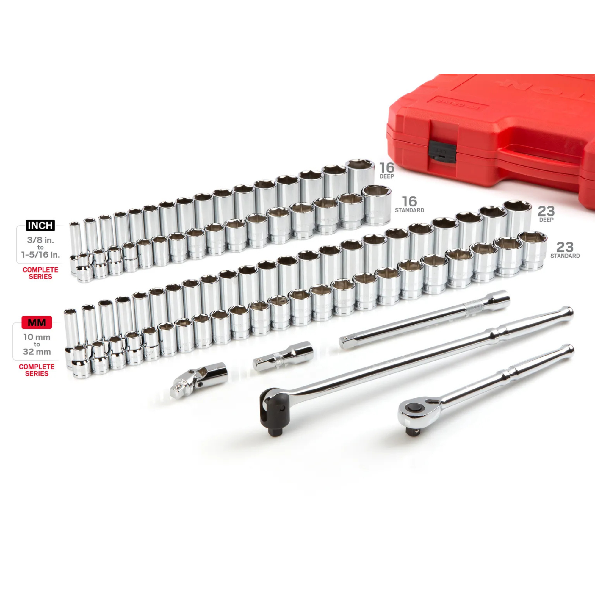 Tekton 1/2 Inch Drive 6-Point Socket and Ratchet Set with Case (83-Piece) from GME Supply